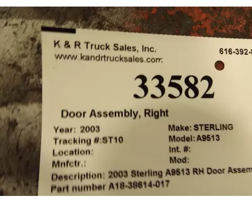 STERLING A9513 Door Assembly