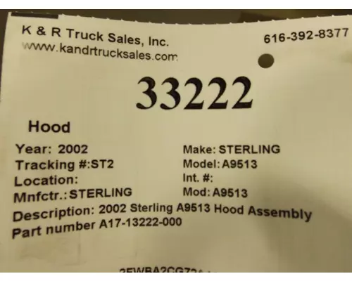 STERLING A9513 Hood