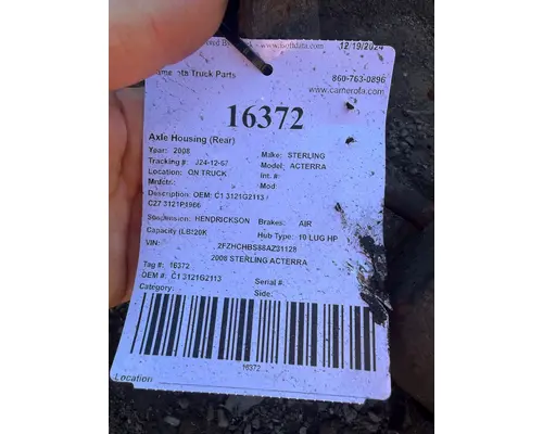 STERLING ACTERRA Axle Housing (Rear)