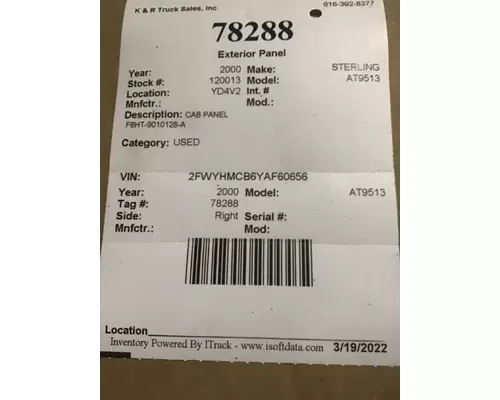 STERLING AT9513 Body Parts, Misc.