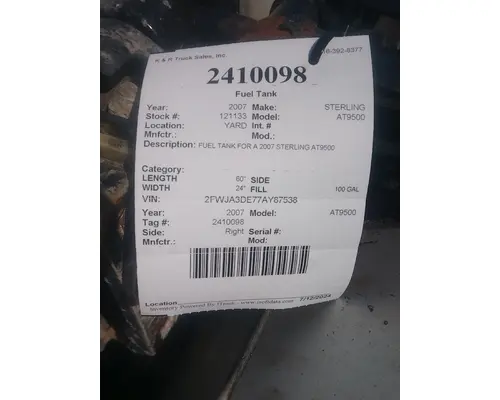 STERLING AT9513 Fuel Tank