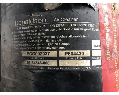 STERLING L9500 SERIES Air Cleaner