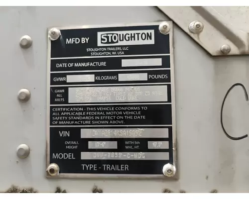 STOUGHTON TRAILER Complete Vehicle