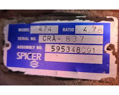 Spicer/Dana RA474 Cutoff