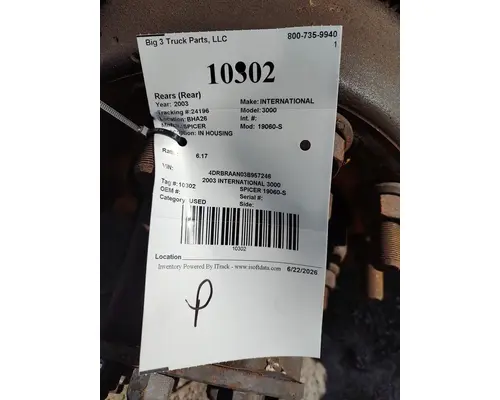 Rears (Rear) SPICER 19060-S Big 3 Truck Parts, LLC