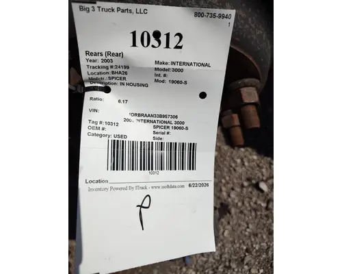 Rears (Rear) SPICER 19060-S Big 3 Truck Parts, LLC