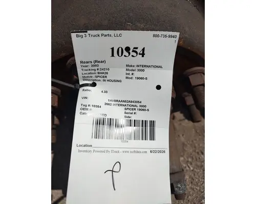 Rears (Rear) SPICER 19060-S Big 3 Truck Parts, LLC