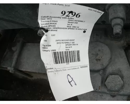 Cutoff Assembly (Complete With Axles) SPICER DSH 44 Big 3 Truck Parts, LLC