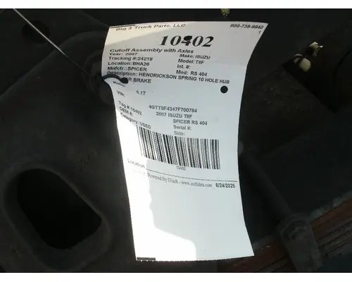 Cutoff Assembly (Complete With Axles) SPICER RS 404 Big 3 Truck Parts, LLC