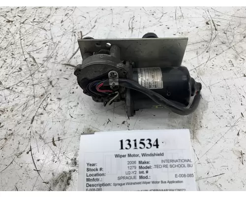 Wiper Motor, Windshield SPRAGUE E-008-085 West Side Truck Parts