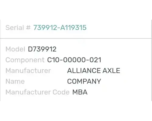 Sterling A9500 Spindle  Knuckle, Front
