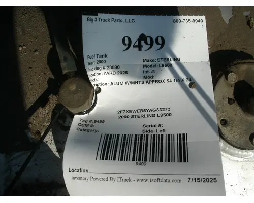 Fuel Tank STERLING L9500 Big 3 Truck Parts, LLC