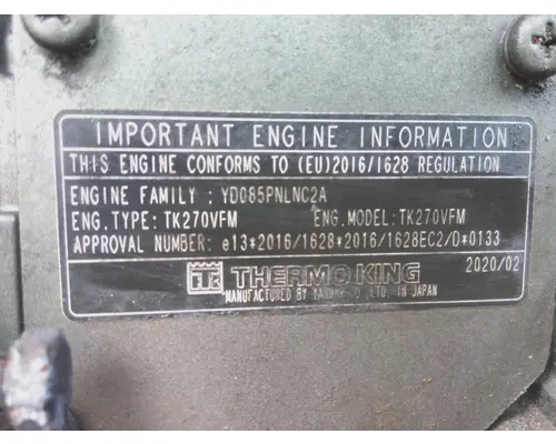 THERMO KING TRIPAC (DIESEL) AUXILIARY POWER UNIT