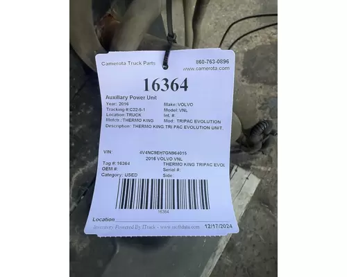 THERMO KING TRIPAC EVOLUTION Auxillary Power Unit