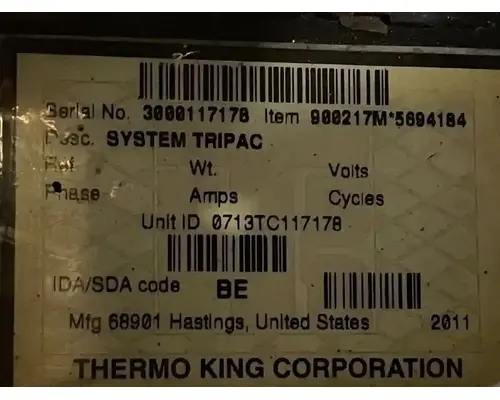 THERMO KING TRIPAC Auxiliary Power Unit