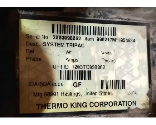 THERMO KING TRIPAC Auxillary Power Unit