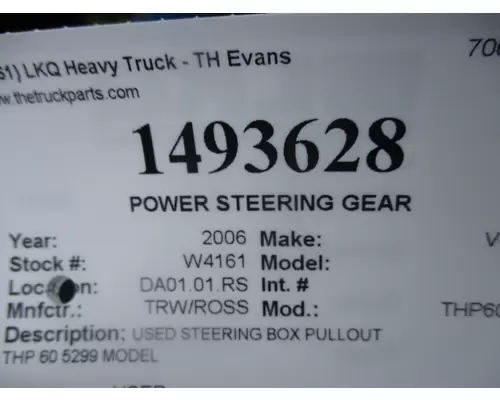 TRW/ROSS THP60-010 POWER STEERING GEAR