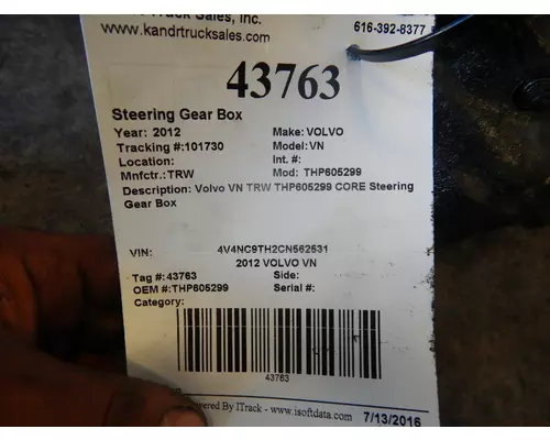 TRW THP605299 Steering Gear Box