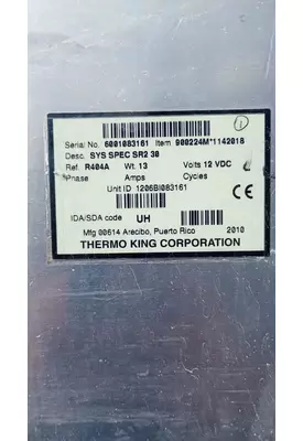 Thermo King Corporation SYS SPEC SR2 30 Refer Unit