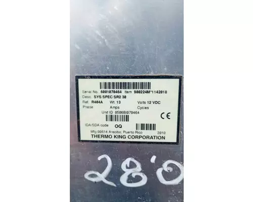 Thermo King Corporation SYS SPEC SR2 30 Refer Unit