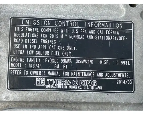 Thermo King TK374F Auxillary Power Unit