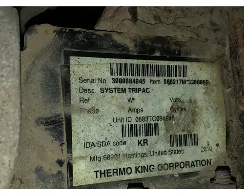 Thermo King TRIPAC Truck Equipment, APU (Auxiliary Power Unit)