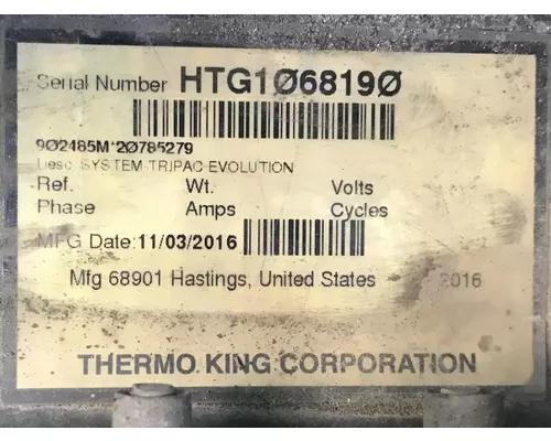 Thermo King TRIPAC Truck Equipment, APU (Auxiliary Power Unit)