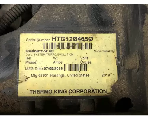 Thermo King TRIPAC Truck Equipment, APU (Auxiliary Power Unit)