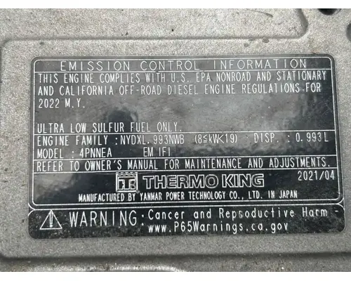 Auxiliary Power Unit Thermo King TK374F Complete Recycling Group LLC