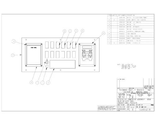 Thomas Built Bus FS65 DashConsole Switch