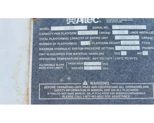 UTILITY/SERVICE BED ALTEC-CARLISLE TRUCK BODIES, BOX VANFLATBEDUTILITY