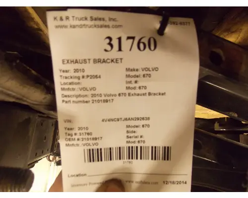 VOLVO 670 Brackets, Misc.