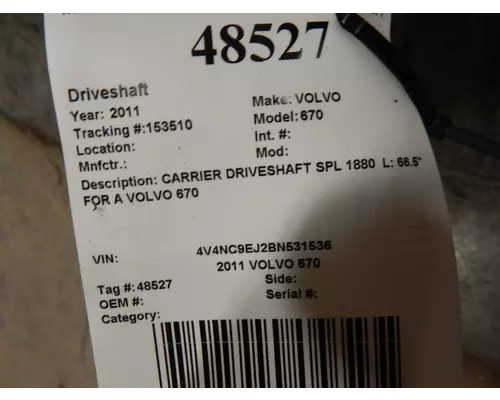 VOLVO 670 Driveshaft