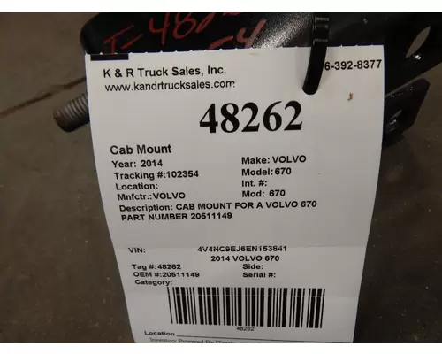 VOLVO 670 Mounts, Cab
