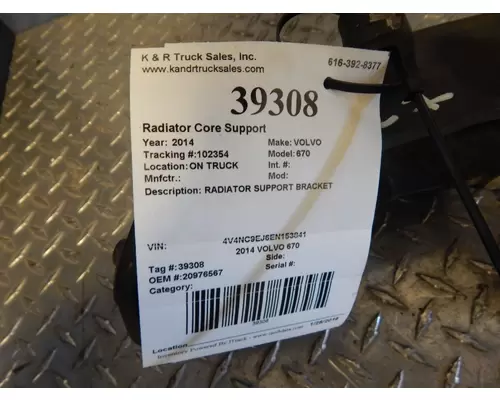 VOLVO 670 Radiator Core Support