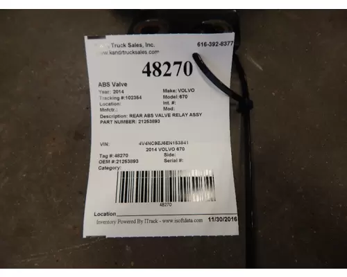 VOLVO 670 Valve, ABS