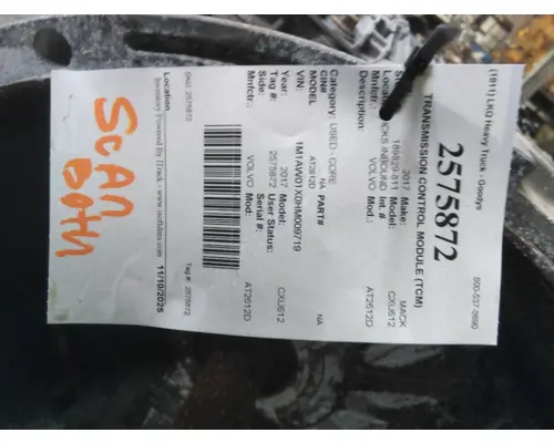 VOLVO AT2612D TRANSMISSION CONTROL MODULE (TCM)