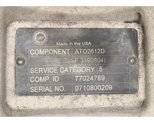 VOLVO ATO2612D TransmissionTransaxle Assembly