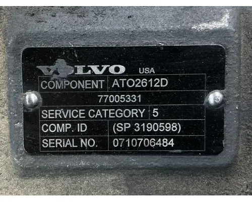 VOLVO ATO2612D TransmissionTransaxle Assembly
