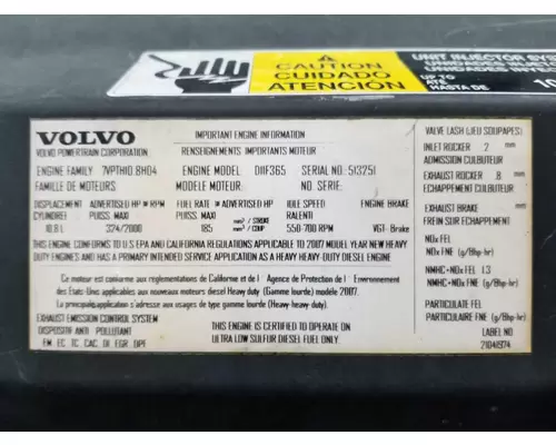 VOLVO D11F Engine Assembly