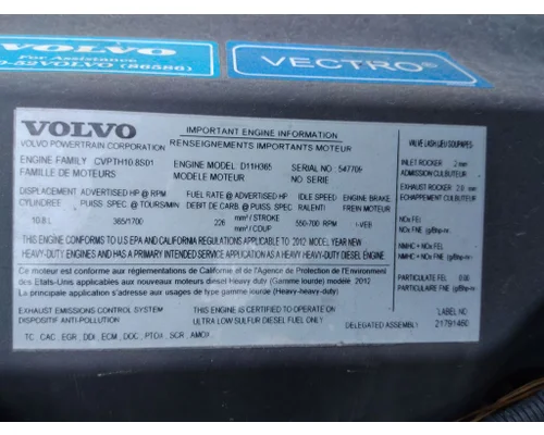 VOLVO D11H EPA 10 (MP7) ENGINE ASSEMBLY