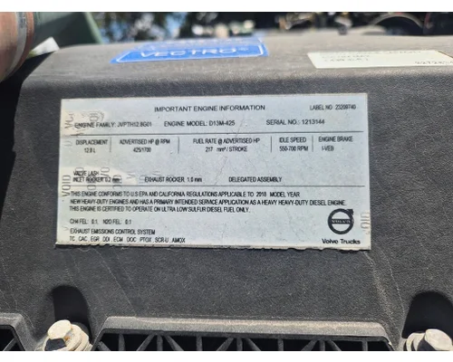 VOLVO D13 SCR Engine Assembly