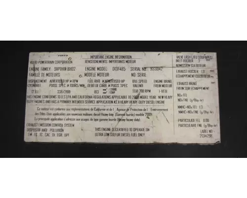 VOLVO D13 SCR Valve Cover