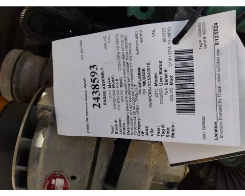 VOLVO D13H EPA 10 (MP8) ENGINE ASSEMBLY