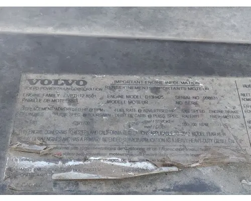 VOLVO D13H EPA 10 (MP8) ENGINE ASSEMBLY