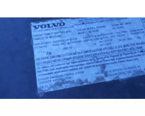 VOLVO D13H EPA 10 (MP8) ENGINE ASSEMBLY