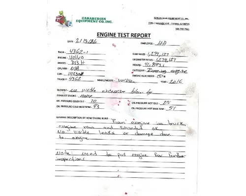 VOLVO D13H Engine Assembly