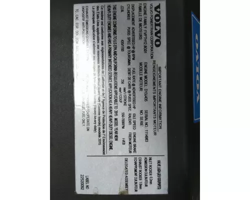 VOLVO D13J EPA 13 (MP8) ENGINE ASSEMBLY