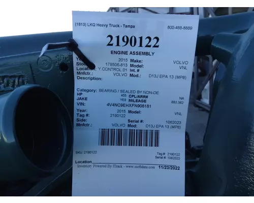 VOLVO D13J EPA 13 (MP8) ENGINE ASSEMBLY