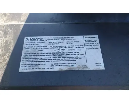 VOLVO D13J EPA 13 (MP8) ENGINE ASSEMBLY